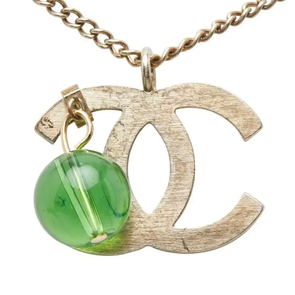 Chanel Cc Logo Pendant Necklace Silver- #250062C63B